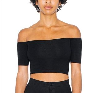 American Apparel Cotton Spandex Off-Shoulder Crop